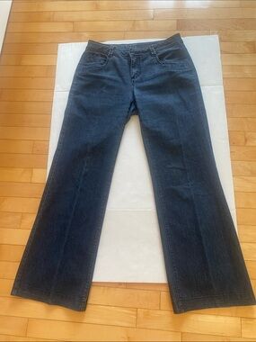 2016 classic Dark Blue Women's Dress Wide-Leg Jeans 31”W L: 30.5”